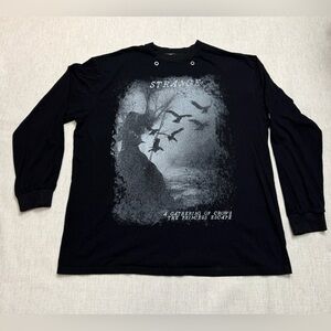 Kirin Strange Men’s Black Long Sleeve Shirt Black XL Crows Streetwear Japanese